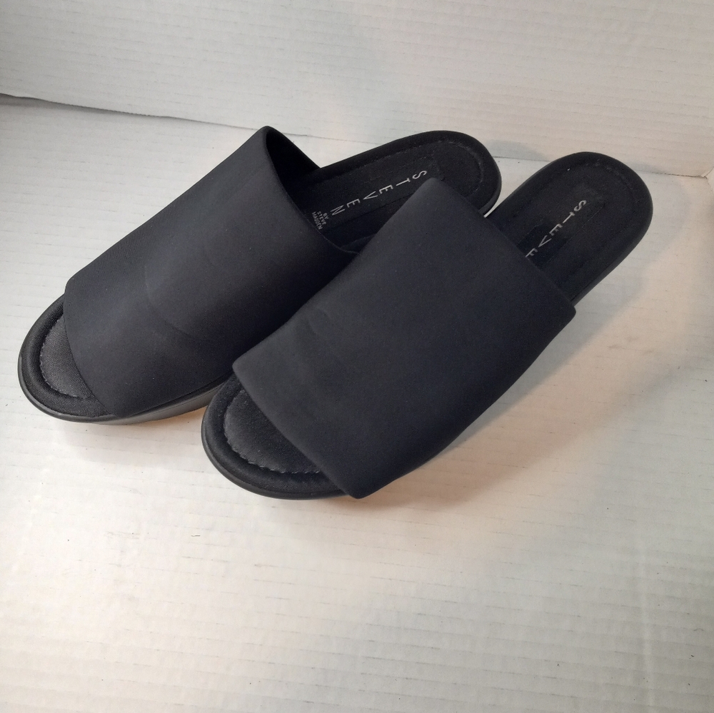 Steven By Steve Madden Fabric 6 Black Sandals Vin… - image 1